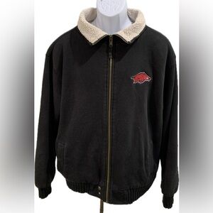 Jansport Black Razorback Jacket‎ Warm Zip Up Size XL